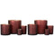 J-Line windlicht Oosters - glas - rood/goud - large - 2 stuks