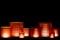 J-Line windlicht Oosters - glas - rood/goud - large - 2 stuks