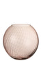 VASE ROUND RIDGES GLASS PINK L