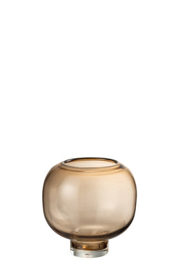 VASE FOOT ROUND GLA LIGHT BR L
