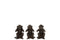 J-Line figuur Aap Horen/Zien/Zwijgen - polyresin - donkerbruin - small - 3 stuks