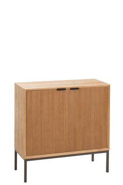 J-Line kast op poten - 2 deuren - hout & metaal - naturel - woonaccessoires