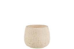 J-Line bloempot Oneffen Terracotta - keramiek - grijs/beige - small - Ø 14.00 cm - 2 stuks