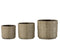 J-Line theelichthouder Mozaiek - glas - goud - small - 2 stuks