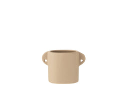 J-Line bloempot Renaissance - keramiek - beige - Ø 8.50 cm - 2 stuks