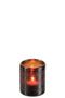 J-Line windlicht Cilinder - glas - bruin - small - 2 stuks