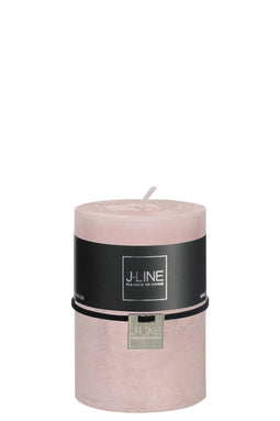 J-Line cilinderkaars - poederroze - 48U - medium - 6 stuks