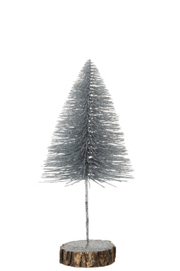 XMAS TREE DECO GLIT SILVER L
