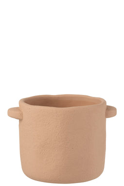 J-Line bloempot Gustave - cement - bruin - large - Ø 20 cm