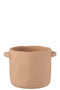 J-Line bloempot Gustave - cement - bruin - large - Ø 20 cm