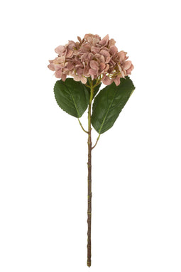 J-Line bloem Hydrangea - textiel - lichtroze - 12 stuks
