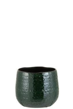 J-Line bloempot Patroon - keramiek - groen - medium - Ø 18.00 cm
