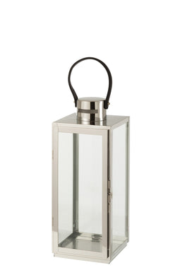 LANTERN SQUARE METAL/GL SILV