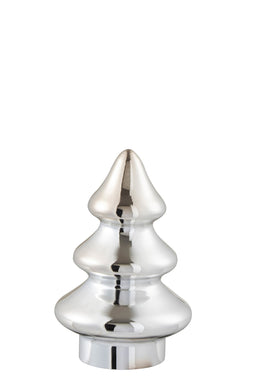 J-Line Kerstboom - glas - zilver - small