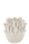 VASE ANEMONE LOW CERAMIC BEIGE