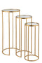 J-Line bijzettafel Leo Spiegel - ijzer - goud - set van 3