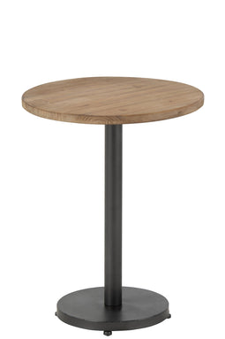 J-Line bijzettafel Bar Rond - metaal/hout - bruin