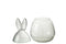 J-Line Vliegenbescherming plateau - dienblad - bamboe - wit - 3 stuks - woonaccessoires