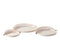 J-Line Vliegenbescherming plateau - dienblad - bamboe - wit - 3 stuks - woonaccessoires