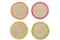 J-Line Vliegenbescherming plateau - dienblad - bamboe - wit - 3 stuks - woonaccessoires