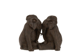 COUPLE ELEPHANT POLY DARK BR L