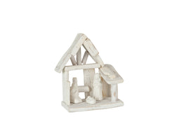 J-Line kerstdecoratie - keramiek - wit