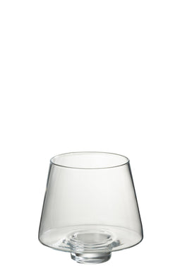J-Line windlicht Oli - kaarshouder - glas - transparant - large -