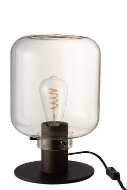 TABLELAMP KIYU GLA/STE TRA/BL