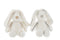 J-Line pluche Konijn - polyester - wit - medium - 2 stuks