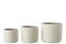 J-Line bloempot Blinkend Vierkant - keramiek - wit - large - Ø 17.00 cm