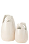 J-Line bloempot Blinkend Vierkant - keramiek - wit - large - Ø 17.00 cm