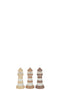 J-Line decoratie Vuurtoren - hout - bruin/wit - small - 3 stuks