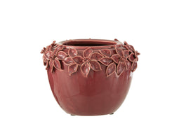 J-Line bloempot Bloem - keramiek - roze - large - Ø 22.50 cm
