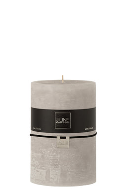J-Line cilinderkaars - lichtgrijs - XXL - 110U - 6 stuks