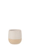 J-Line bloempot Maru - keramiek - beige/wit - small - Ø 16.00 cm