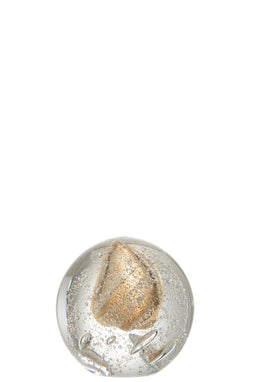 J-Line presse-papier Bubbel - glas- goud - medium
