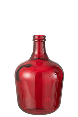 J-Line vaas Karaf - glas - rood - medium