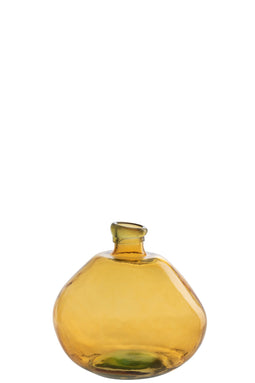 VASE LAURA GLASS OCHRE SMALL