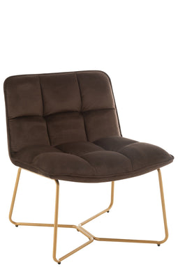 LOUNGE CHAIR LISA MET/TEX D BR