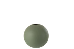 J-Line vaas Bol - keramiek - groen - medium - 17.00 cm hoog