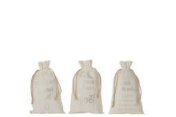 J-Line zak - textiel - wit - medium - 3 stuks