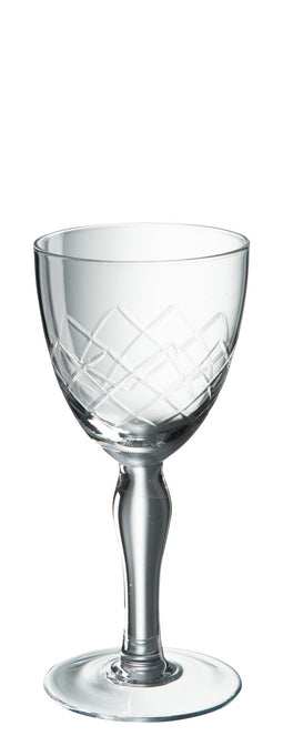 J-Line wijnglas Gegraveerd - glas - 4 stuks