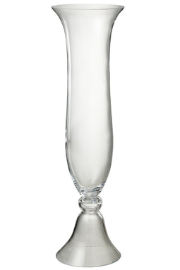 J-Line vaas Tweedelig Elsi - glas - transparant