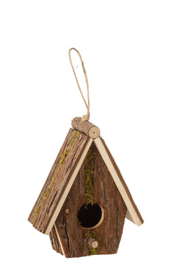 BIRD HOUSE BIG ROOF PINE WD BR