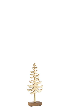 J-Line dennenboom Dun - aluminium - goud - small