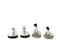 J-Line figuur Kip Chef - keramiek - wit/zwart - small - 4 stuks