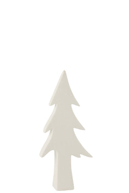 J-Line Kerstboom - keramiek - wit - medium