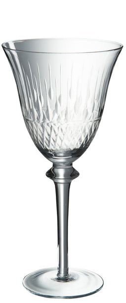 J-Line wijnglas Open Insnij - glas - 4 stuks