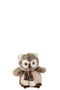 J-Line Uil+Sjaal Pluche Bruin/Beige Small