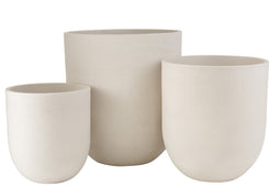 S/3 VASE ROUND CER HIGH WH